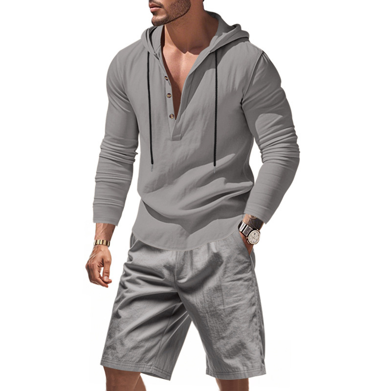 Linen Shorts Men - طقم رجالي من الكتان مكون من