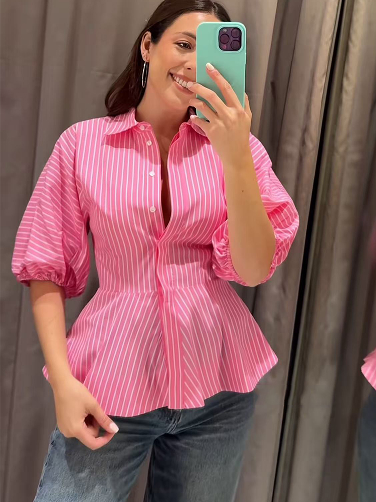 Summer Youth Clothing - قمصان نسائية مخططة من TFMLN بقصة
