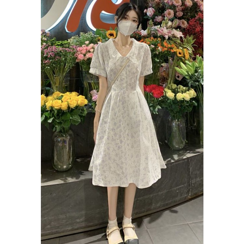 Sundress Midi Floral - فستان نسائي صيفي متوسط الطول بنقشة