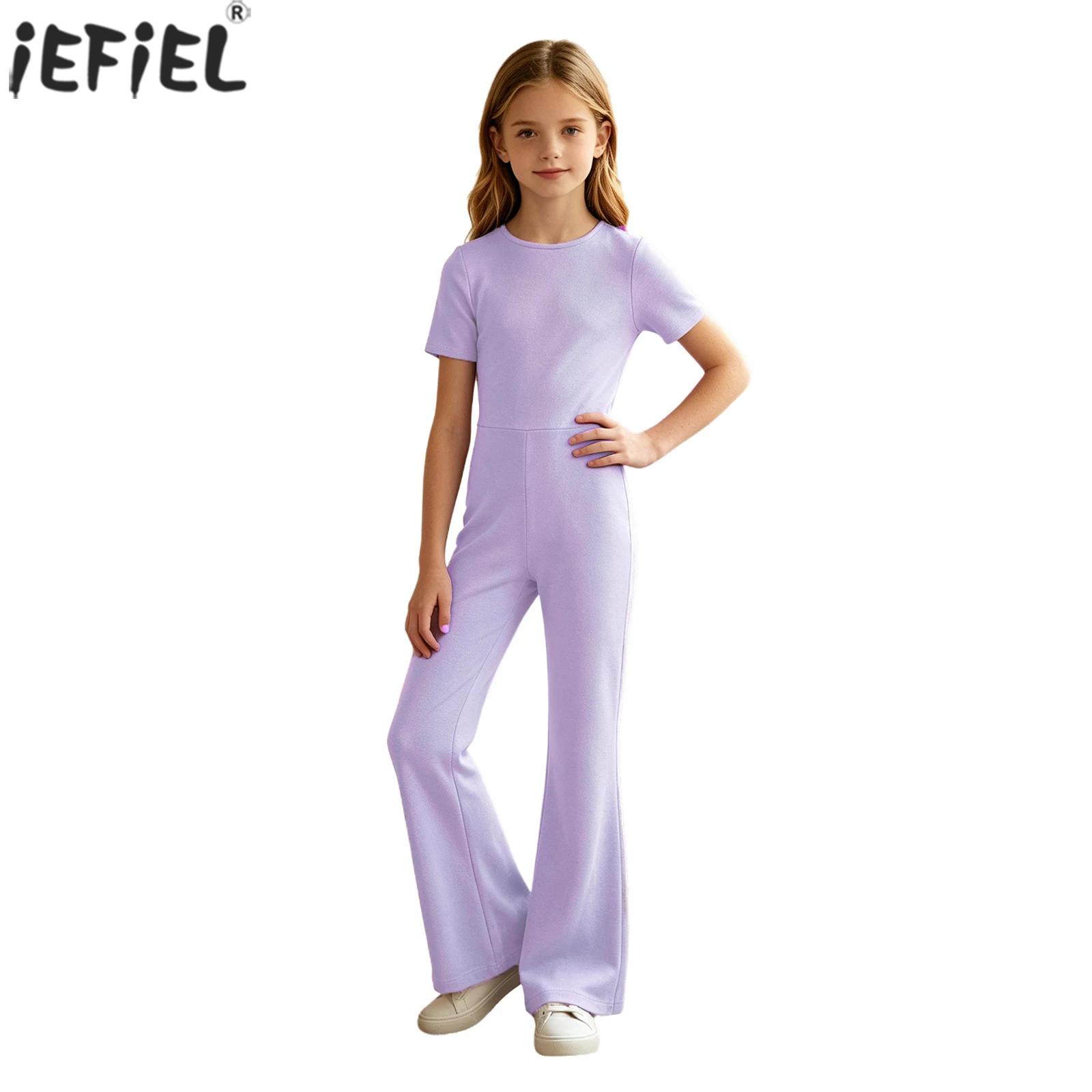 Summer Clothing For Kids Girls - أفرول بناتي كاجوال بلون واحد، ملابس