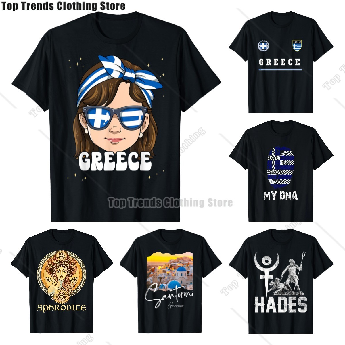 Summer Clothing For Greece - تي شيرت بعلم يوناني كلاسيكي للرجال