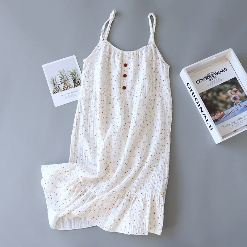 Xl Summer Clothing - فستان نوم نسائي صيفي من القطن