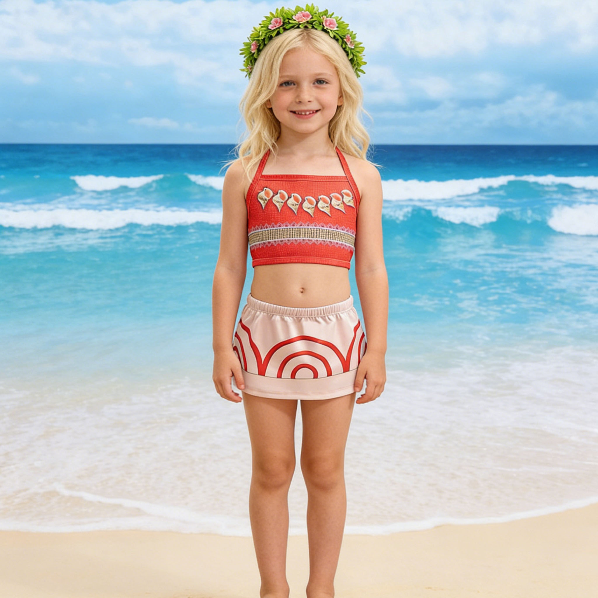 Summer Clothing For Kids Girls - فستان تنكري للفتيات الصغيرات بتصميم شاطئ