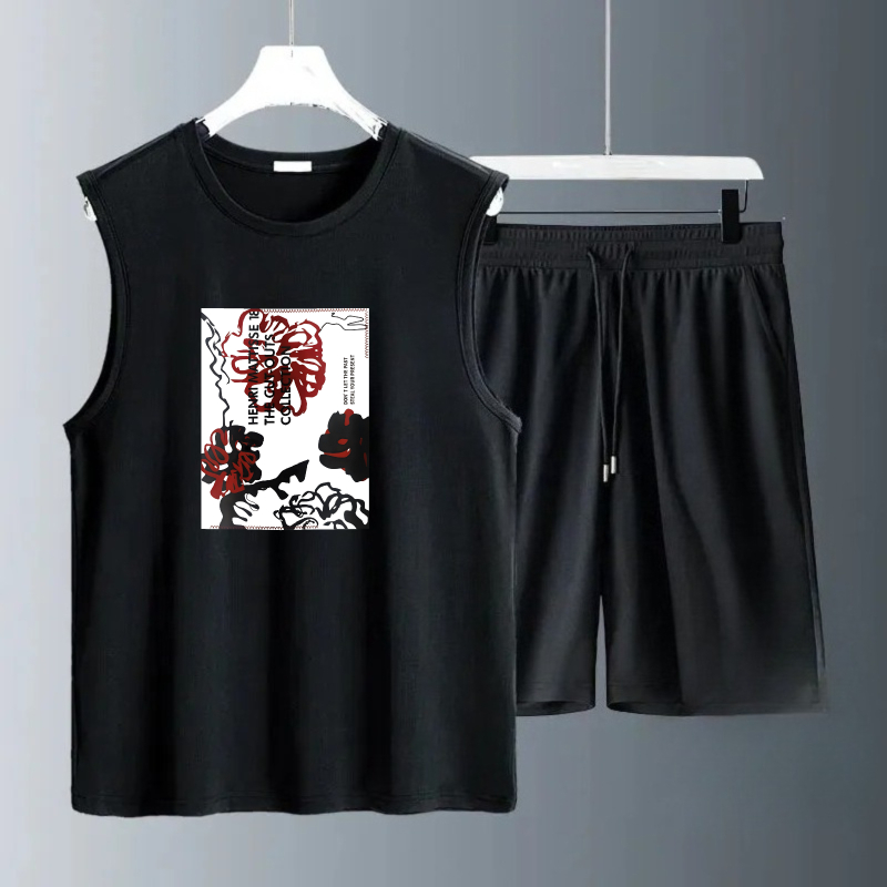 Summer Youth Clothing - طقم تيشيرتات رجالية بدون أكمام صيف