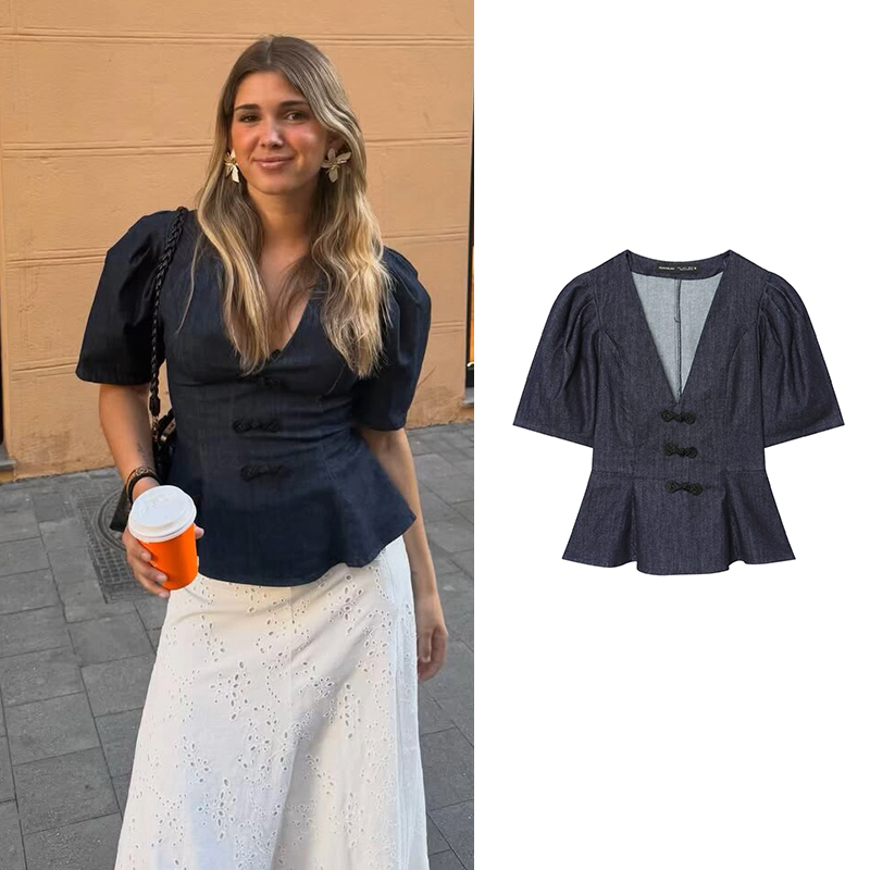 Summer Youth Clothing - قمصان وبلوزات نسائية من الدنيم، موضة