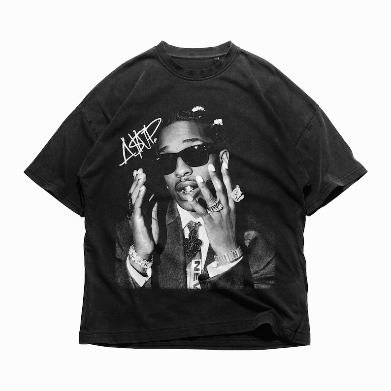 Summer Goth Clothing - ASAP ROCKY تي شيرت بأكمام قصيرة