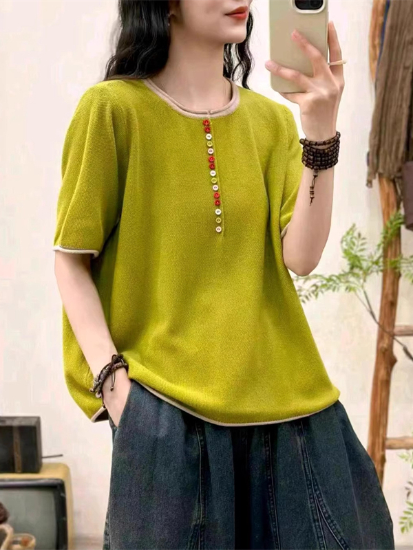 Summer Clothing Label - تي شيرت نسائي جديد للصيف بأكمام