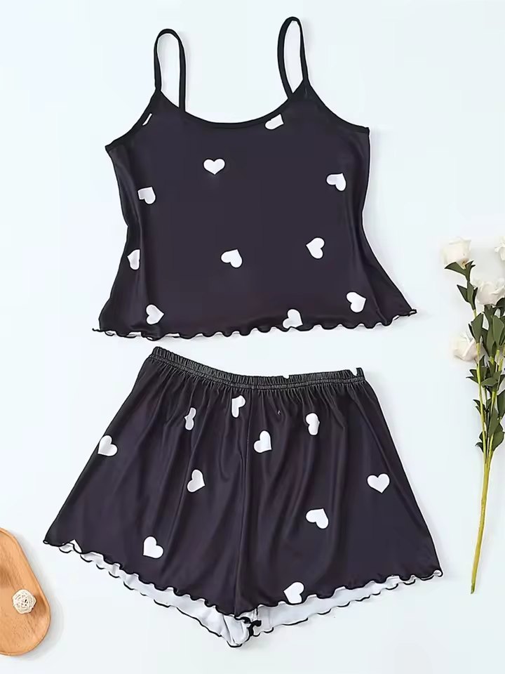 طقم بيجامة نسائي كاجوال مطبوع  - مراجعة Xl Summer Clothing وسعره