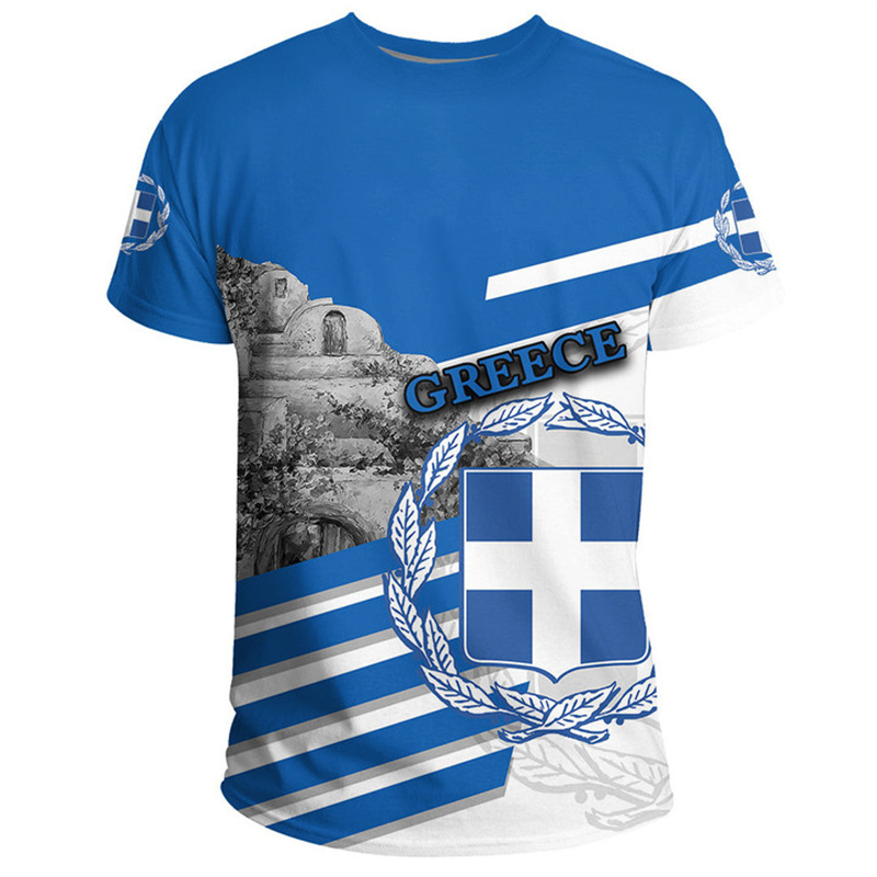 Greece Flag Map 3d Printed T S - مراجعة Summer Clothing For Greece وسعره