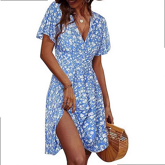 فستان نسائي صيفي بدون أكمام بط - مراجعة Sundress Midi Floral وسعره