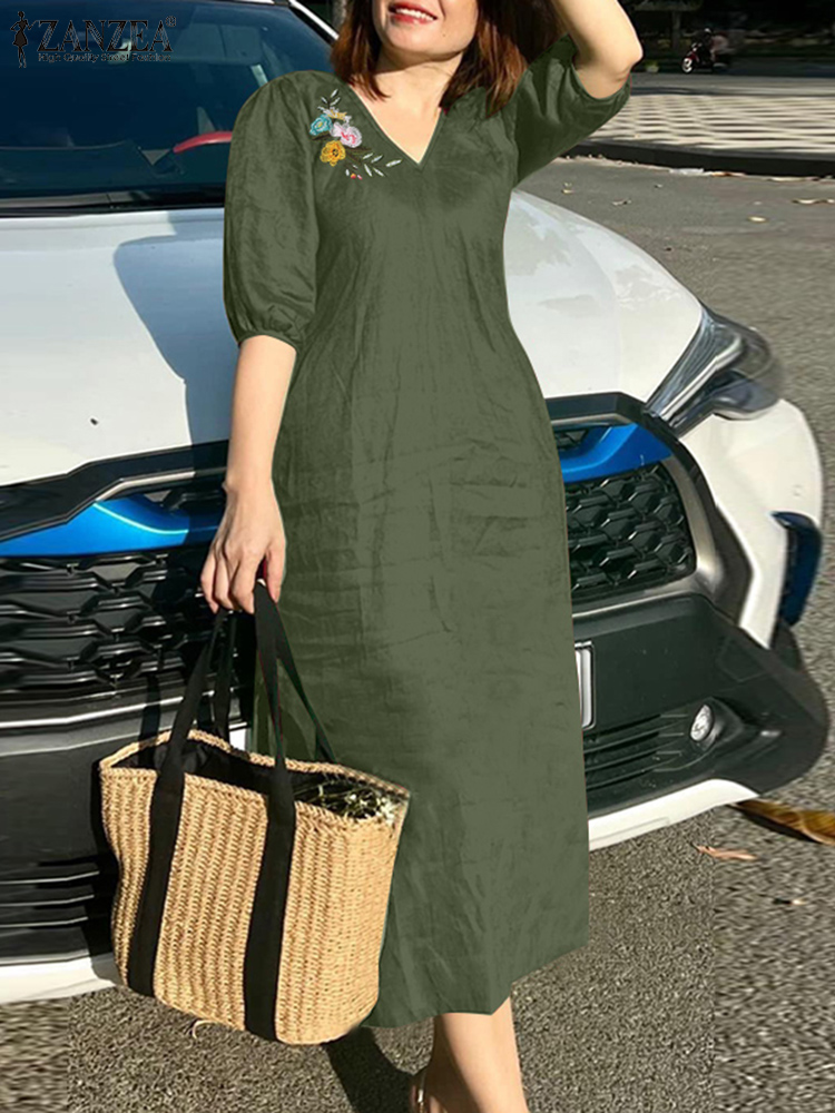 فستان نسائي صيفي موضة 2024 من  - مراجعة Sundress Midi Floral وسعره