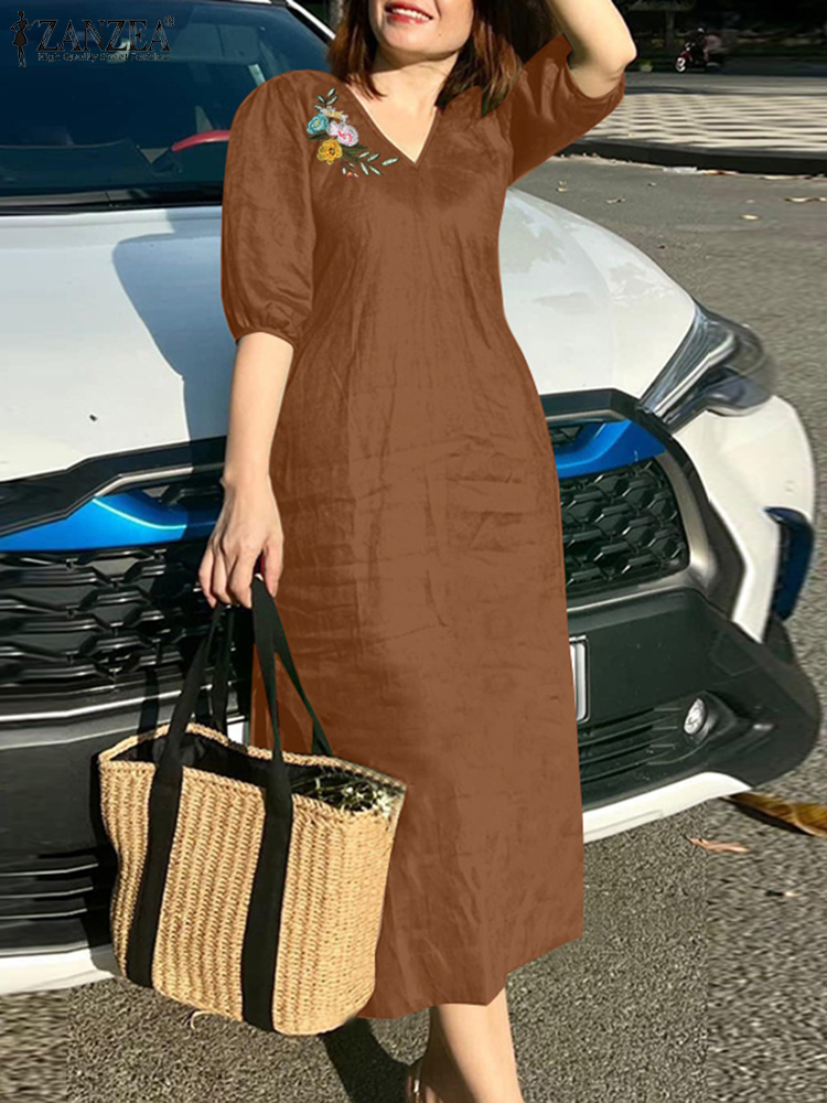 فستان نسائي صيفي موضة 2024 من  - مراجعة Sundress Midi Floral وسعره