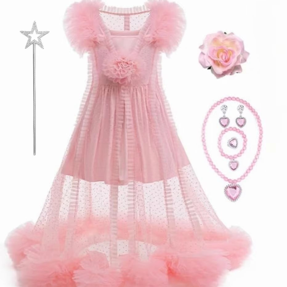 فستان الأميرة جليندا الوردي لل - مراجعة Summer Clothing For Kids Girls وسعره