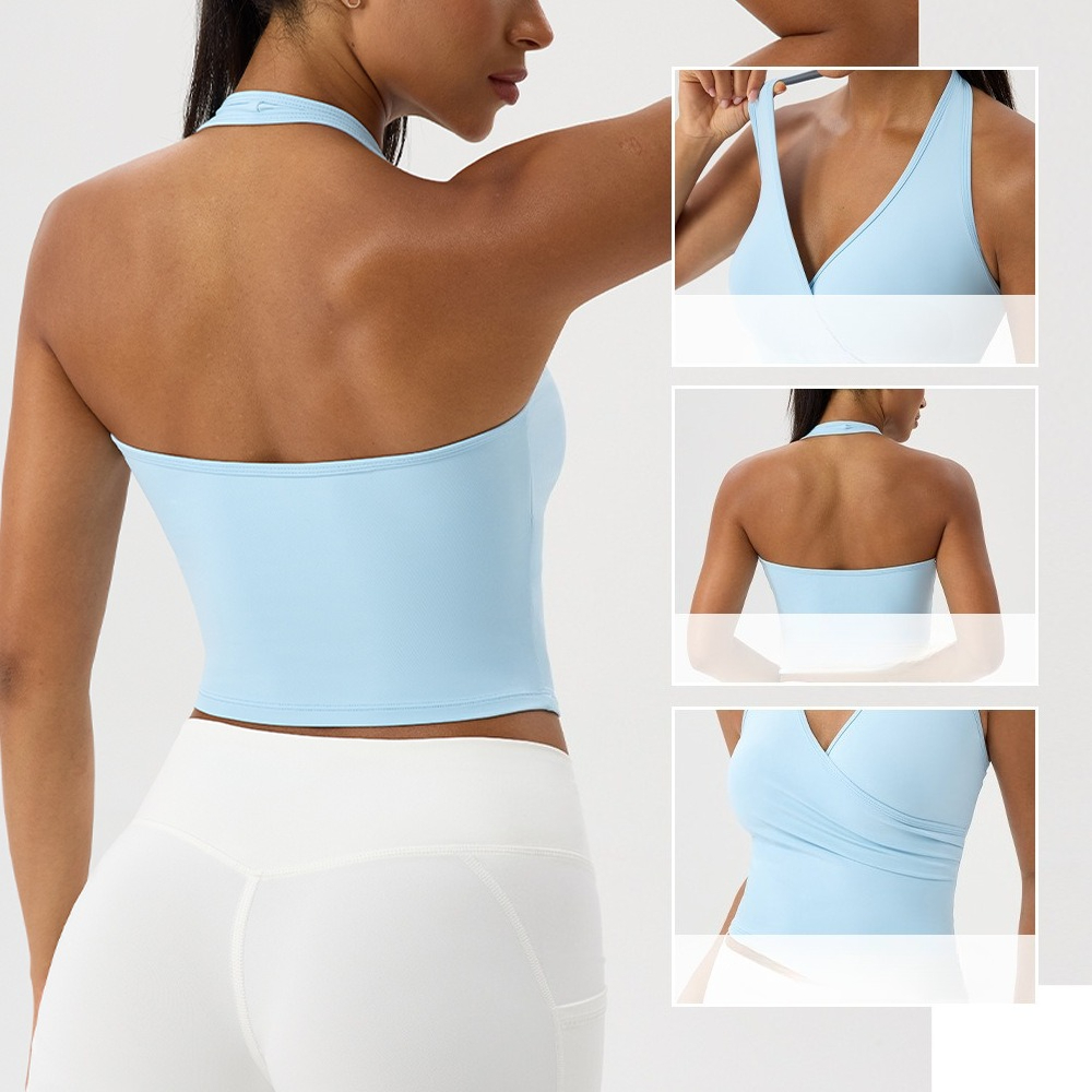 قميص يوجا نسائي برقبة على شكل  - مراجعة Halter Neck Top وسعره