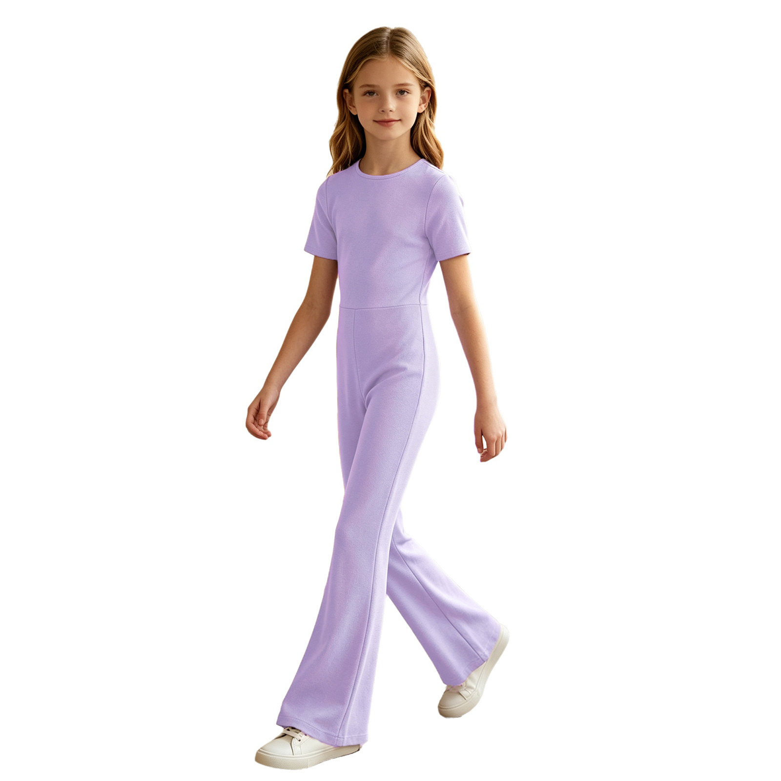 أفرول بناتي كاجوال بلون واحد،  - مراجعة Summer Clothing For Kids Girls وسعره
