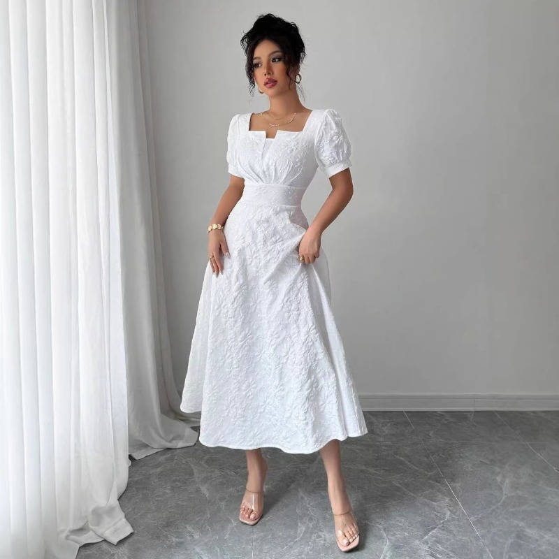 فستان نسائي أبيض متوسط الطول م - مراجعة Sundress Midi Floral وسعره