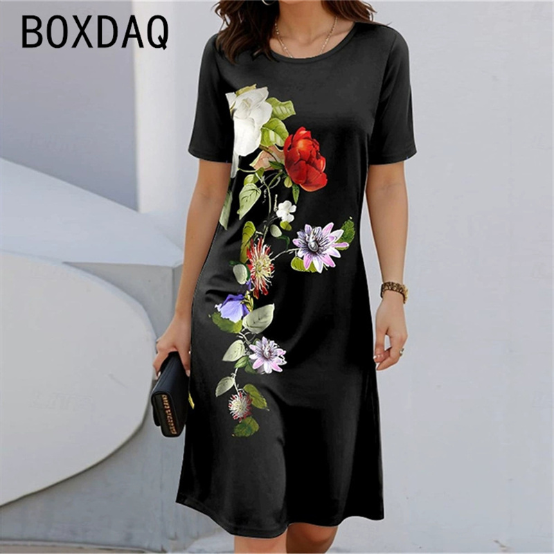 فستان بوهيمي بأكمام قصيرة ورقب - مراجعة Sundress Midi Floral وسعره