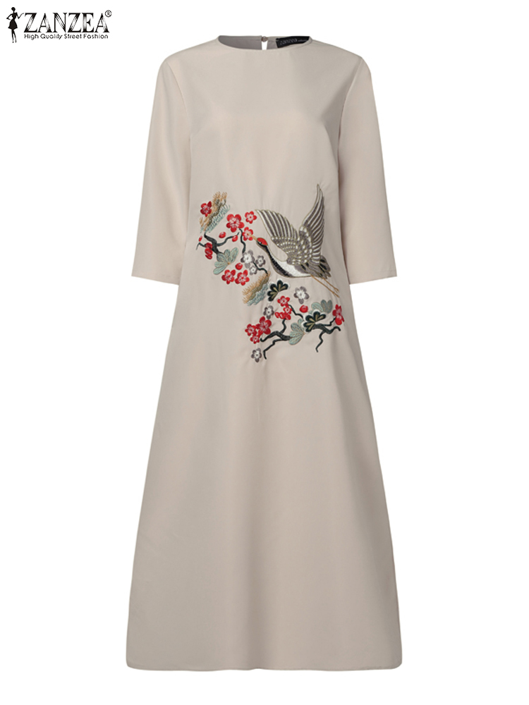 فستان صيفي نسائي عتيق مطرز من  - مراجعة Sundress Midi Floral وسعره