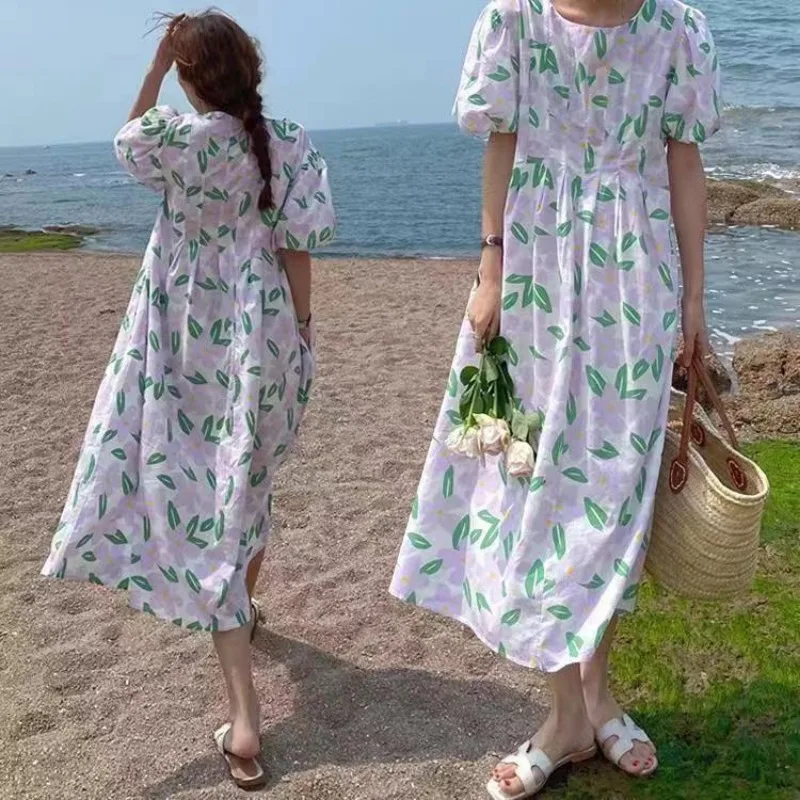 فساتين صيفية طويلة بياقة دائري - مراجعة Sundress Midi Floral وسعره