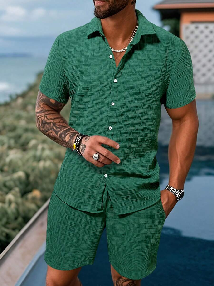 طقم قميص رجالي قصير الأكمام من - مراجعة Linen Shorts Men وسعره