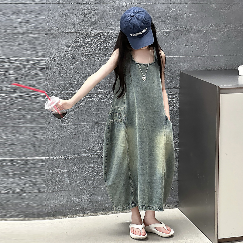 فستان كلاسيكي أزرق للأطفال الب - مراجعة Summer Clothing For Kids Girls وسعره