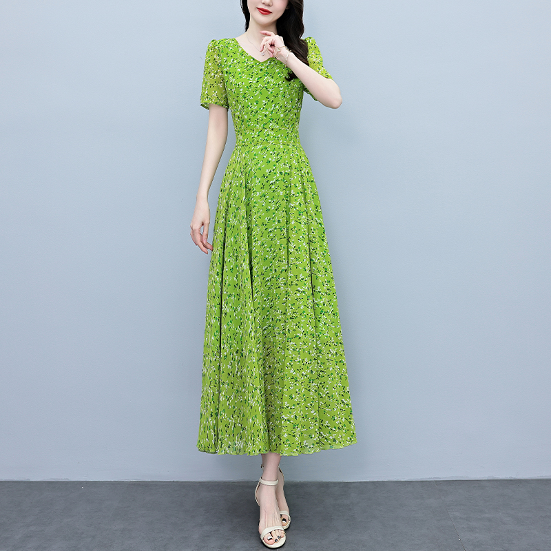فستان صيفي جديد بأكمام قصيرة ب - مراجعة Sundress Midi Floral وسعره