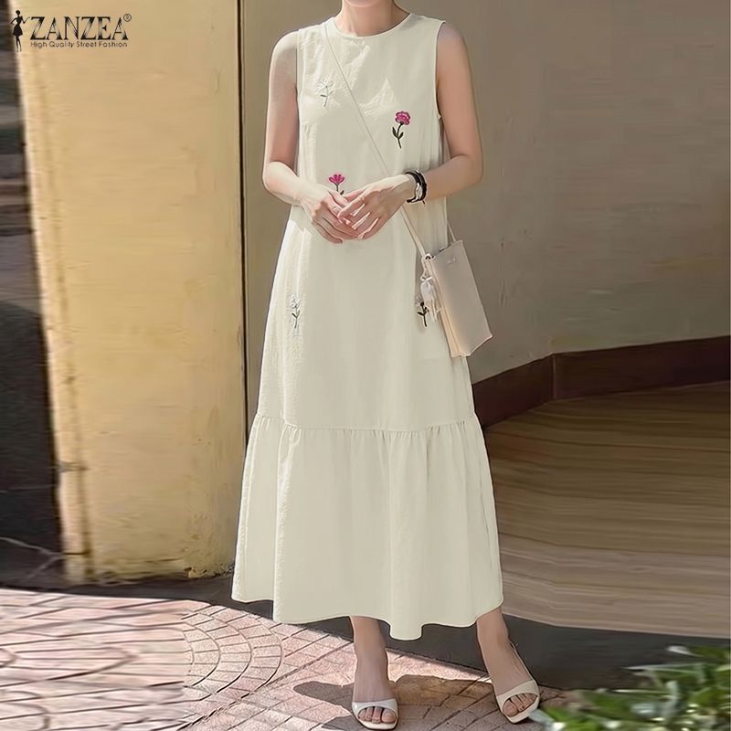 فستان صيفي أنيق من ZANZEA للنس - مراجعة Sundress Midi Floral وسعره