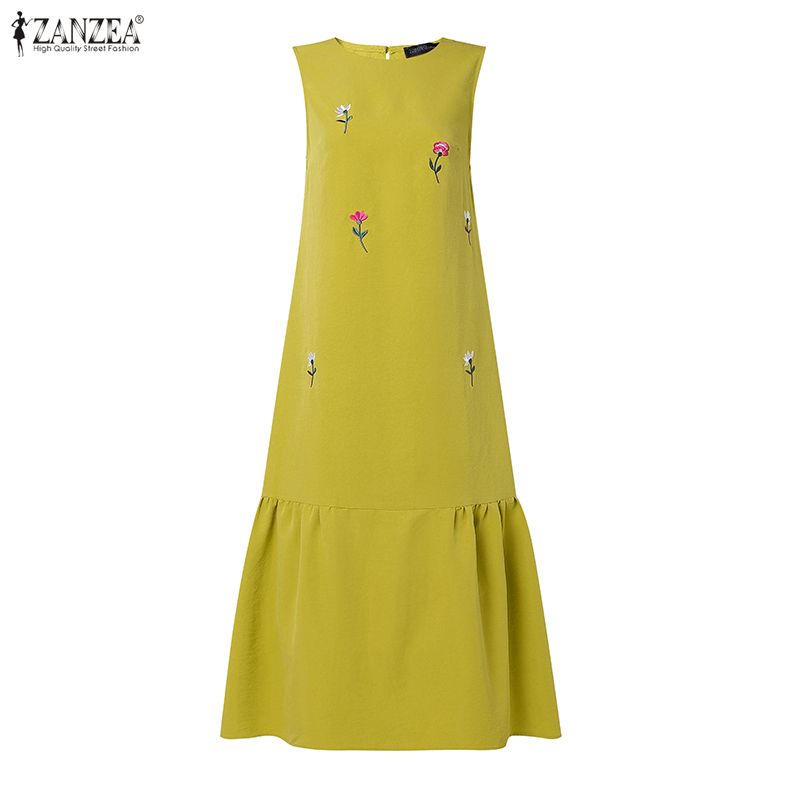 فستان صيفي أنيق من ZANZEA للنس - مراجعة Sundress Midi Floral وسعره