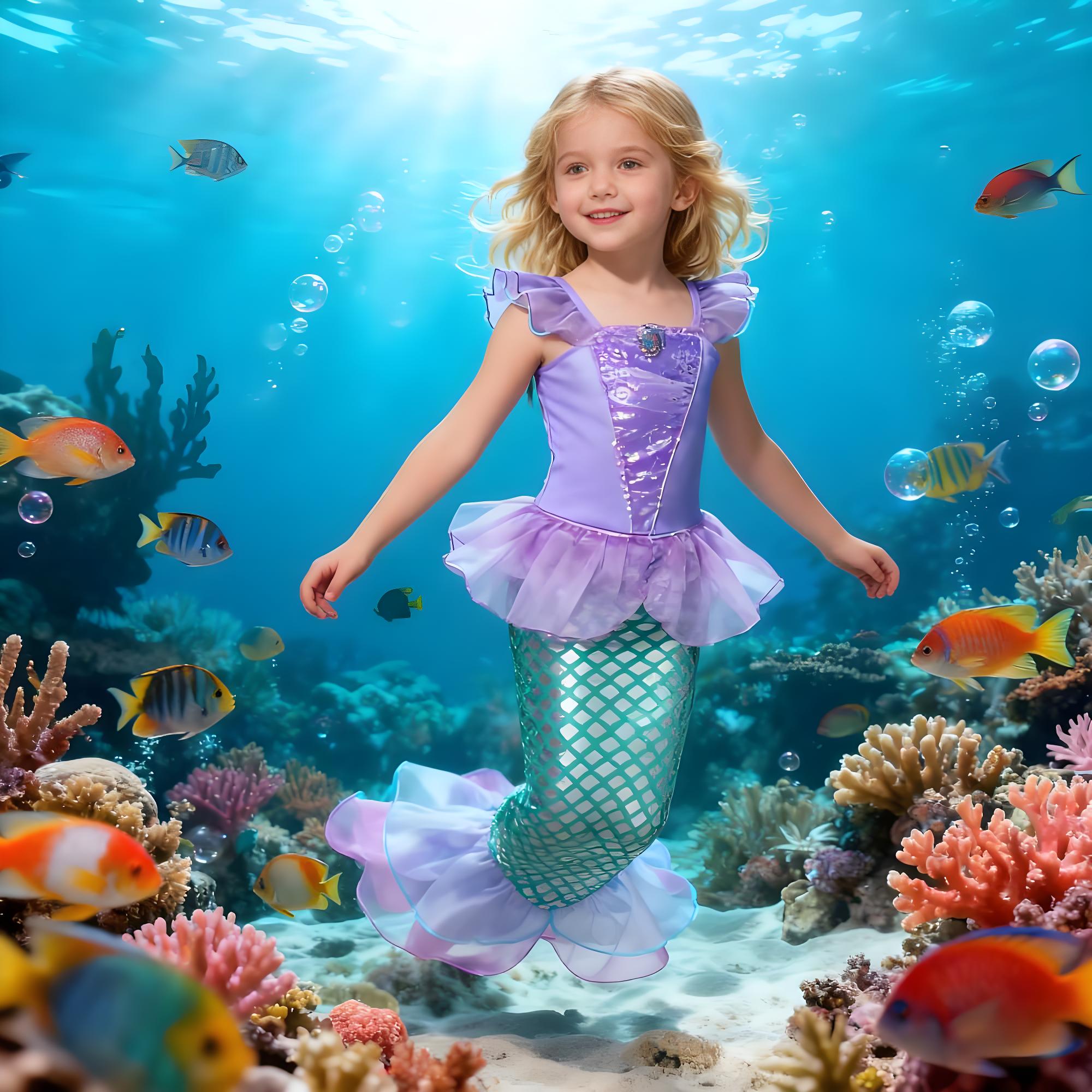 الصيف حورية البحر فستان حفلة ع - مراجعة Summer Clothing For Kids Girls وسعره