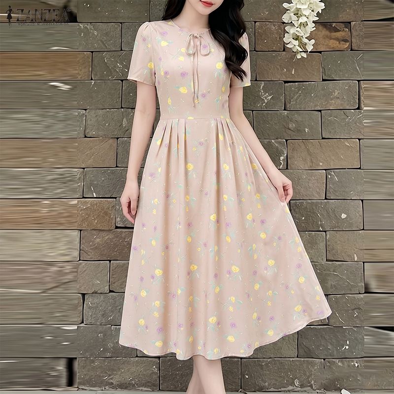 فستان صيفي للشاطئ من ZANZEA، ف - مراجعة Sundress Midi Floral وسعره