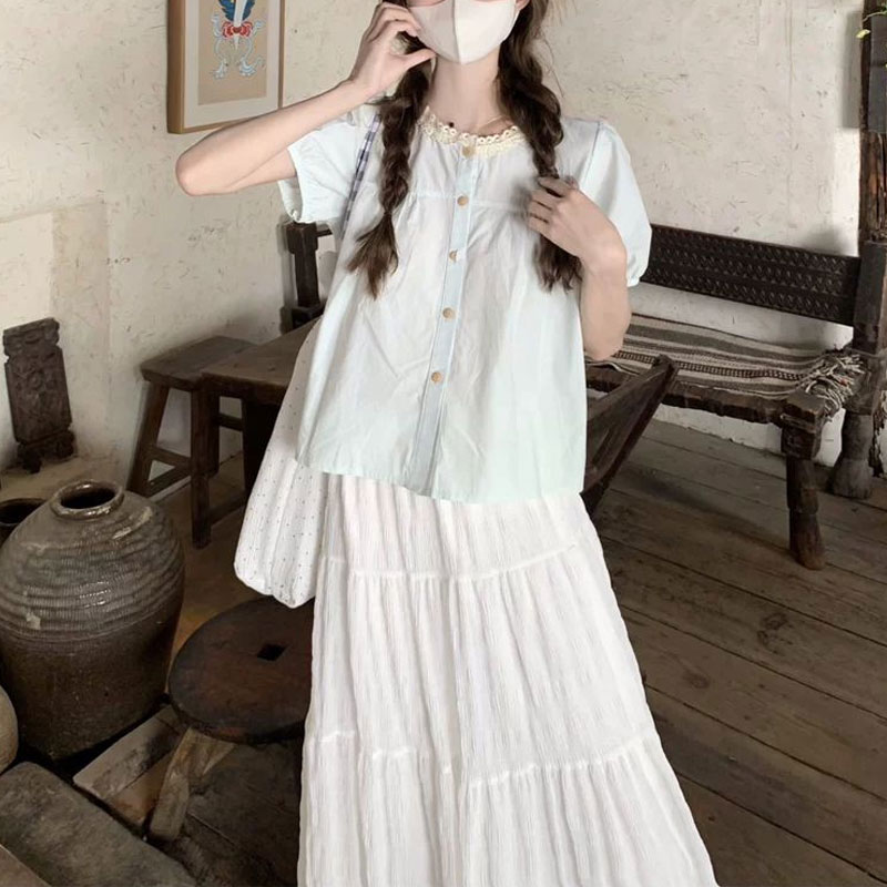 المألوف الدانتيل تقسم قمصان ال - مراجعة Summer Clothing In French وسعره