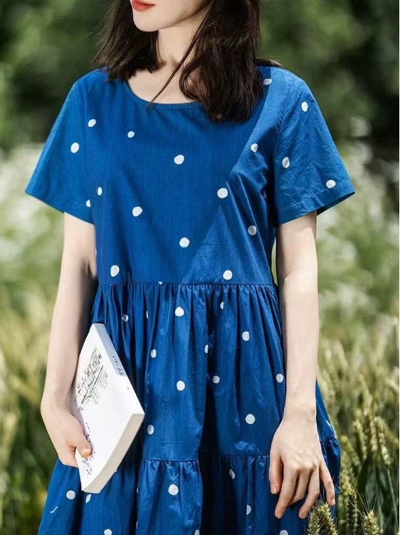 فستان أزرق من القطن الخالص بطب - مراجعة Summer Clothing Label وسعره