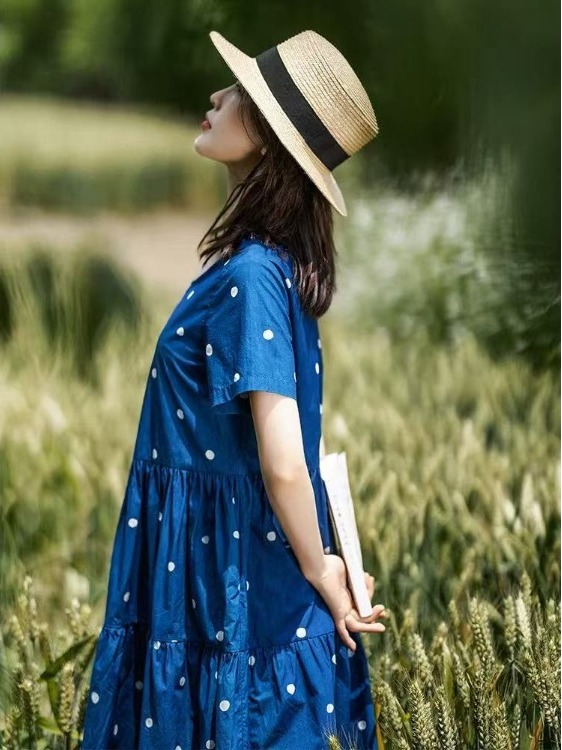 فستان أزرق من القطن الخالص بطب - مراجعة Summer Clothing Label وسعره